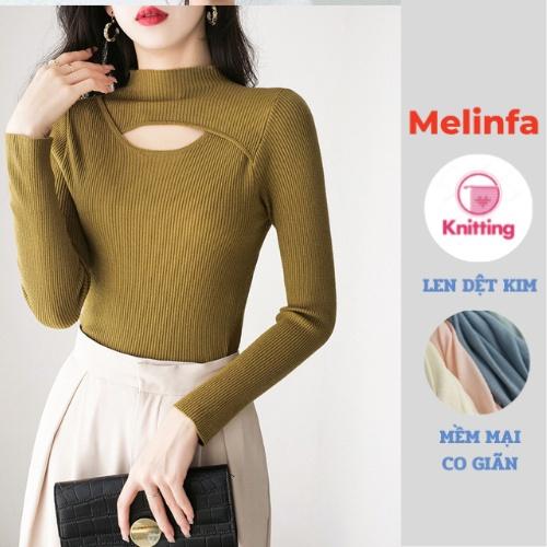 Áo len kiểu nữ cách điệu nữ tính, áo len dài tay len dệt kim Quảng Châu mềm mịn co giãn mặc mùa thu đông mã VAA0458