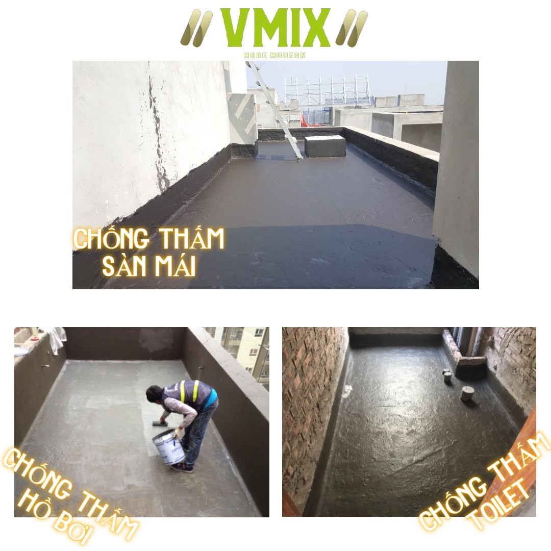 [20kg] Chống thấm xi măng 2 thành phần đàn hồi Smartflex chống thấm cho tầng mái, ban công,vệ sinh,hồ bơi,tầng hầm , bể nước.Chống thấm Vmix