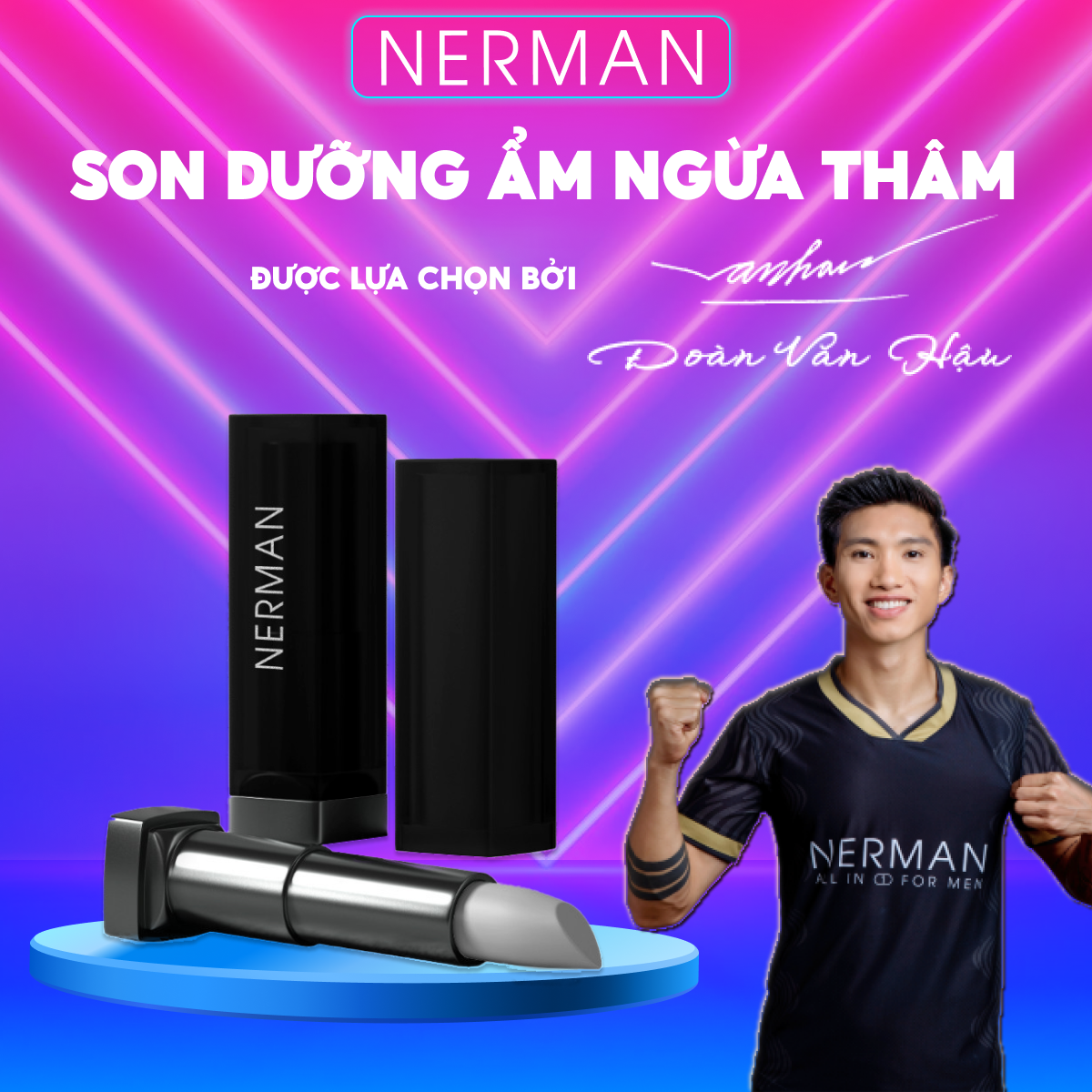 Son dưỡng cho nam Nerman dưỡng ẩm môi, giảm nứt nẻ mùa đông, không bết dính, hỗ trợ mờ thâm Men in Black 4g