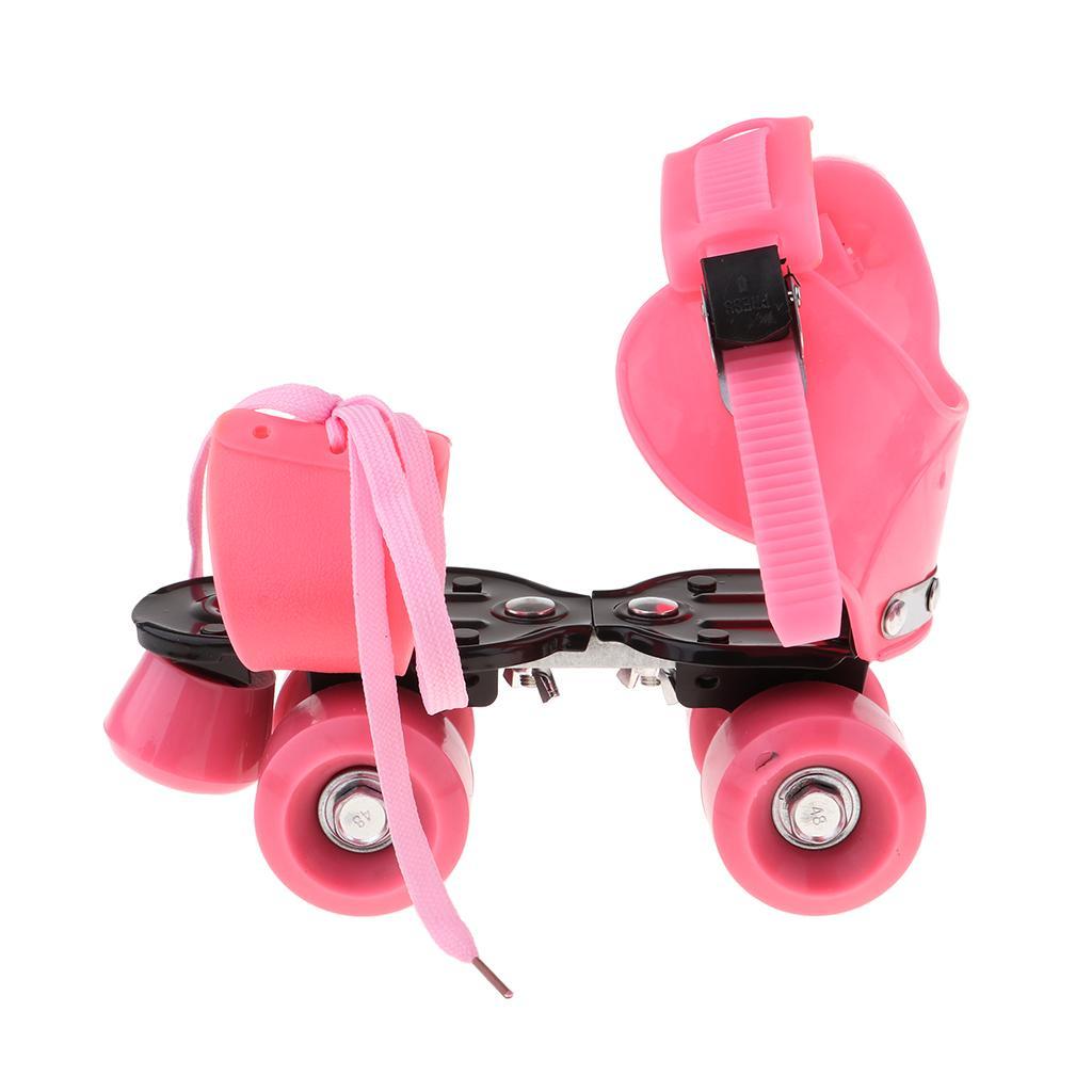Children Roller Skates Double Row Skating Shoes Sliding Kids Pink