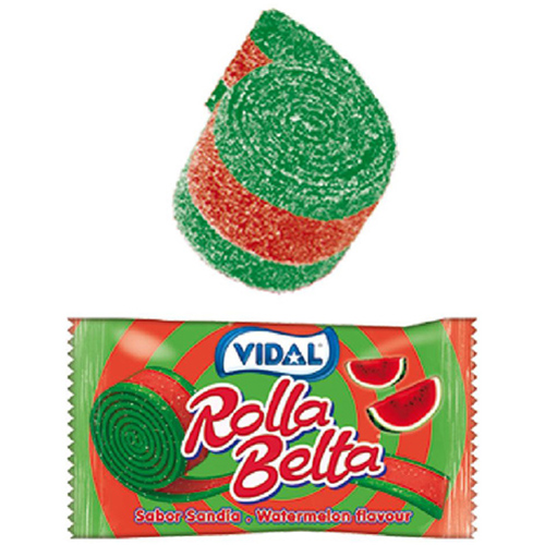 Kẹo Dẻo Cuộn Hương Dưa Hấu Vidal Rolla Belta (Gói 19g)