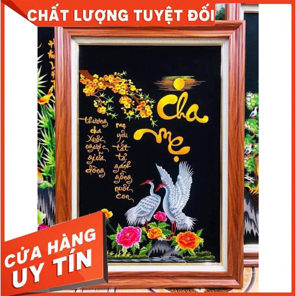 Tranh thêu  CHA MẸ thêu sẵn 70x50cm