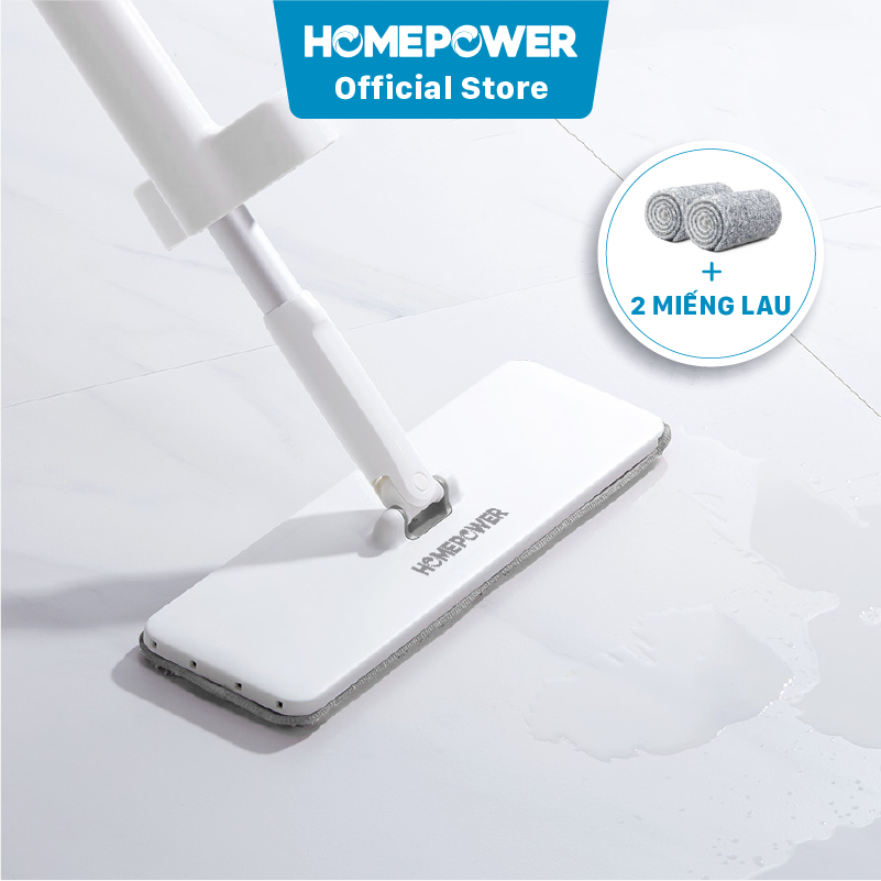 Cây Lau Nhà Tự Vắt Thông Minh 360 Độ Homepower CS-01, Thân Nhôm Sang Trọng, Cao Cấp, Bông Lau Microfiber Siêu Thấm Hút