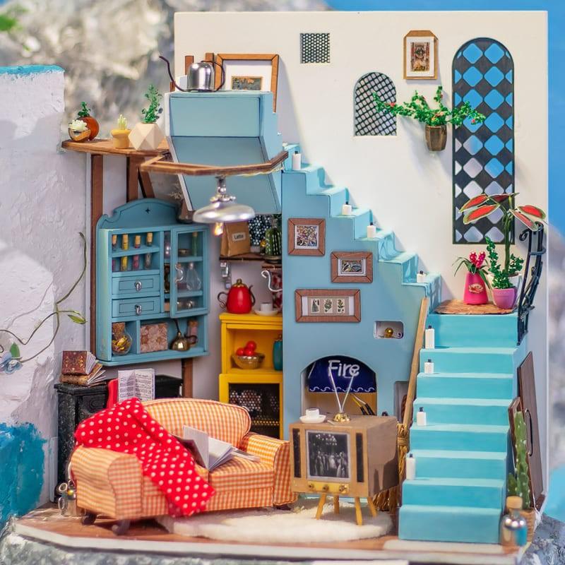 Mô hình nhà DIY Doll House Joy's Peninsula Living Room DG141 Miniature