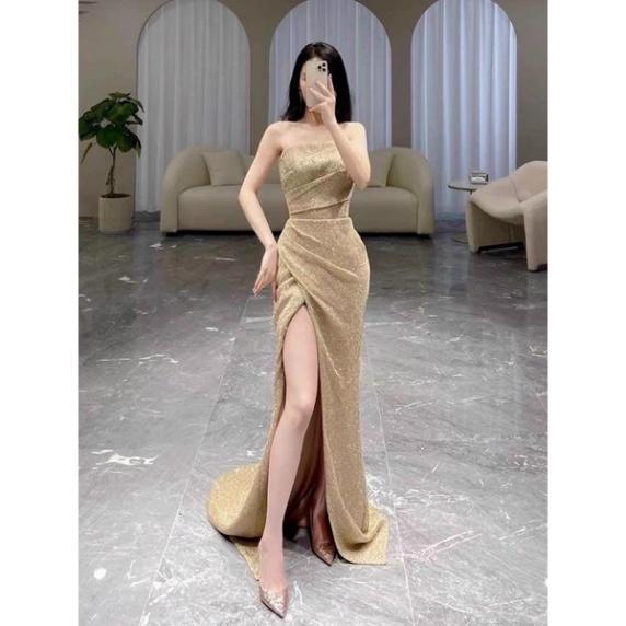 Đầm mãi ivy fashion cúp xẻ đùi thun nhũ lấp lánh - size S/M/L - MS402V đi biển dự tiệc dạo phố bigsize gợi cảm sexy