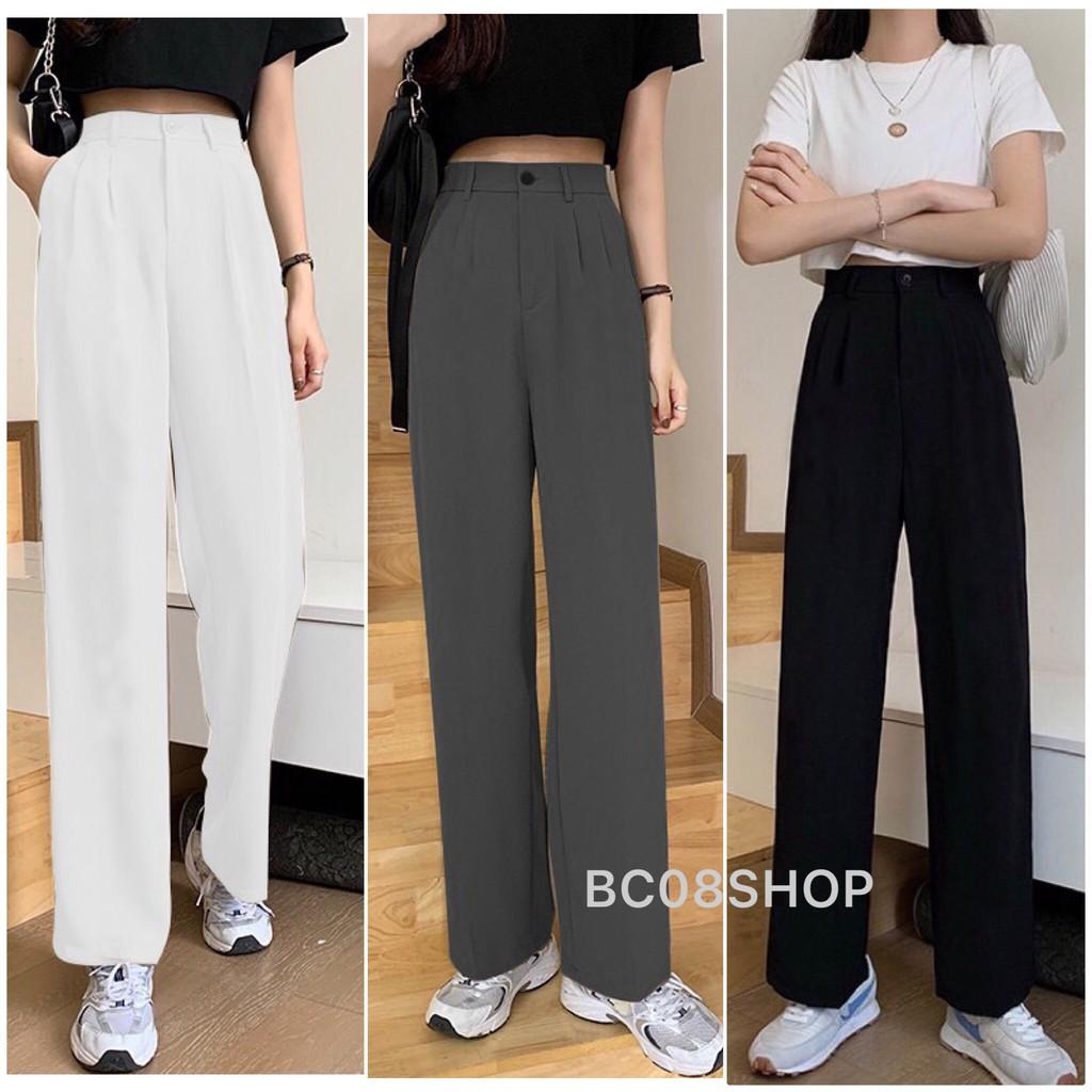 Quần Tây Ống Suông lưng cao kéo khóa xếp 2ly trước hàng cao cấp có size  - 1hit_unisex