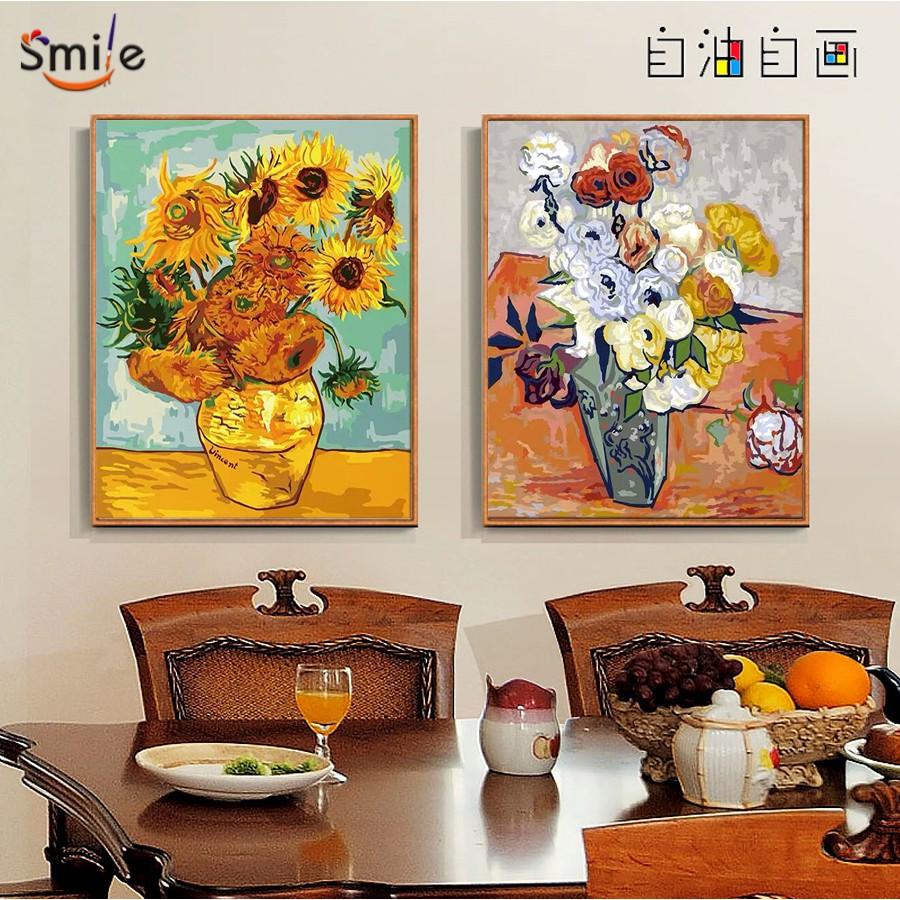 Tranh số hóa tự tô màu theo số cao cấp Smile FMFP Tranh cổ Van Gogh