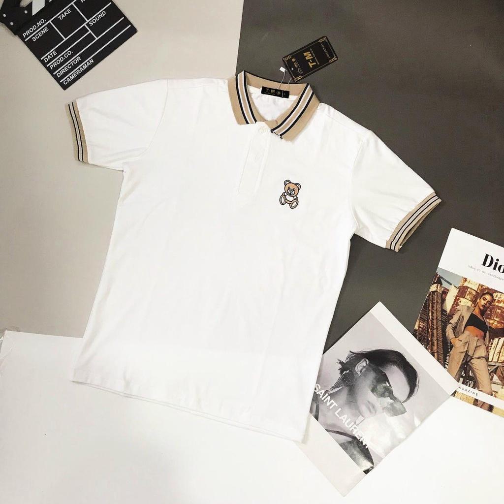 Áo Thun Nam Ngắn Tay, Chất Cotton, Phối Tay Đỏ Co Giãn 4 Chiều.