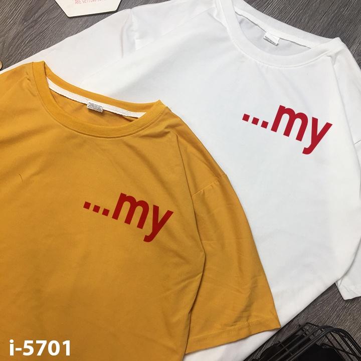 Áo Thun Đôi Tay Lỡ Logo MY đơn giản