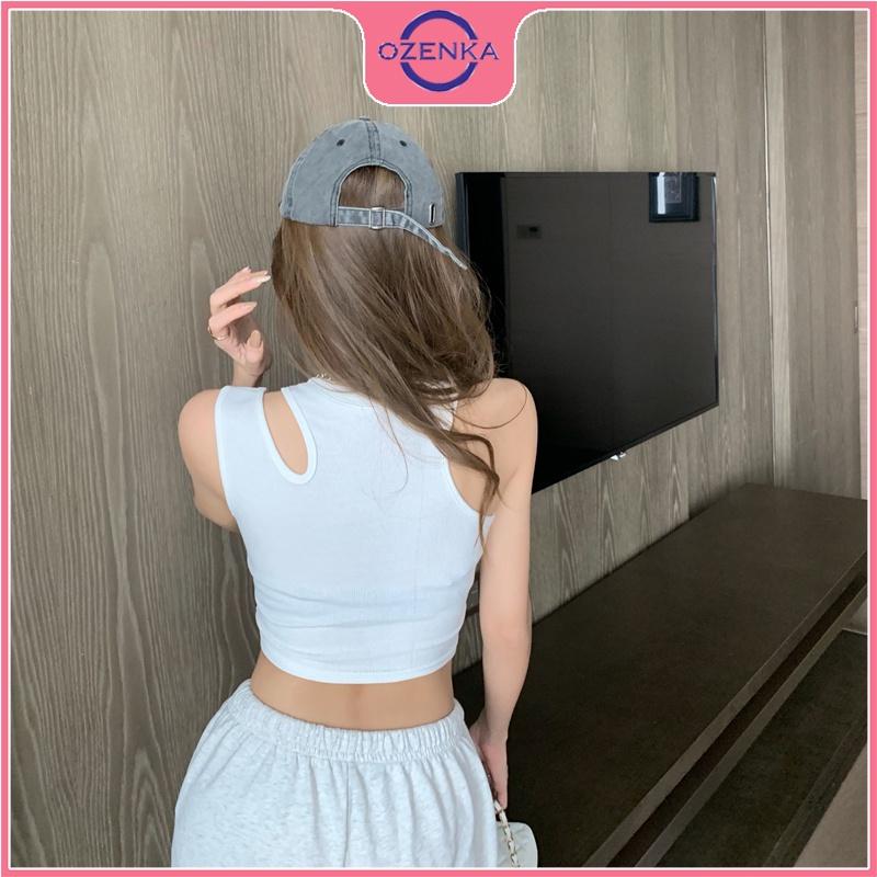 Áo croptop sát nách sẻ vai nữ, áo balo kiểu nữ không tay ôm body sang chảnh thun gân 100% cotton đen trắng đẹp