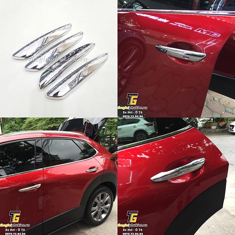 Bộ ốp tay nắm, hõm cửa xe Mazda CX30, CX30 mạ Crom