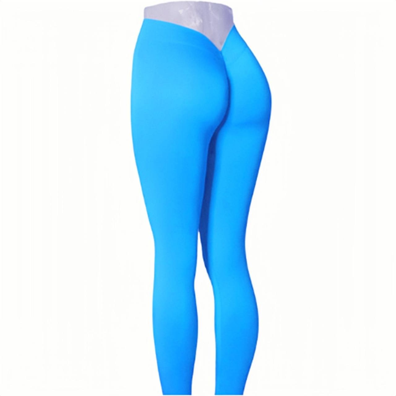 Leggings sexy cào đẩy quần 2023 phụ nữ trở lại V-WAIST Leggings Sport Women Legging Legging Mông Nâng quần yoga Color: Ice Blue Size: XS