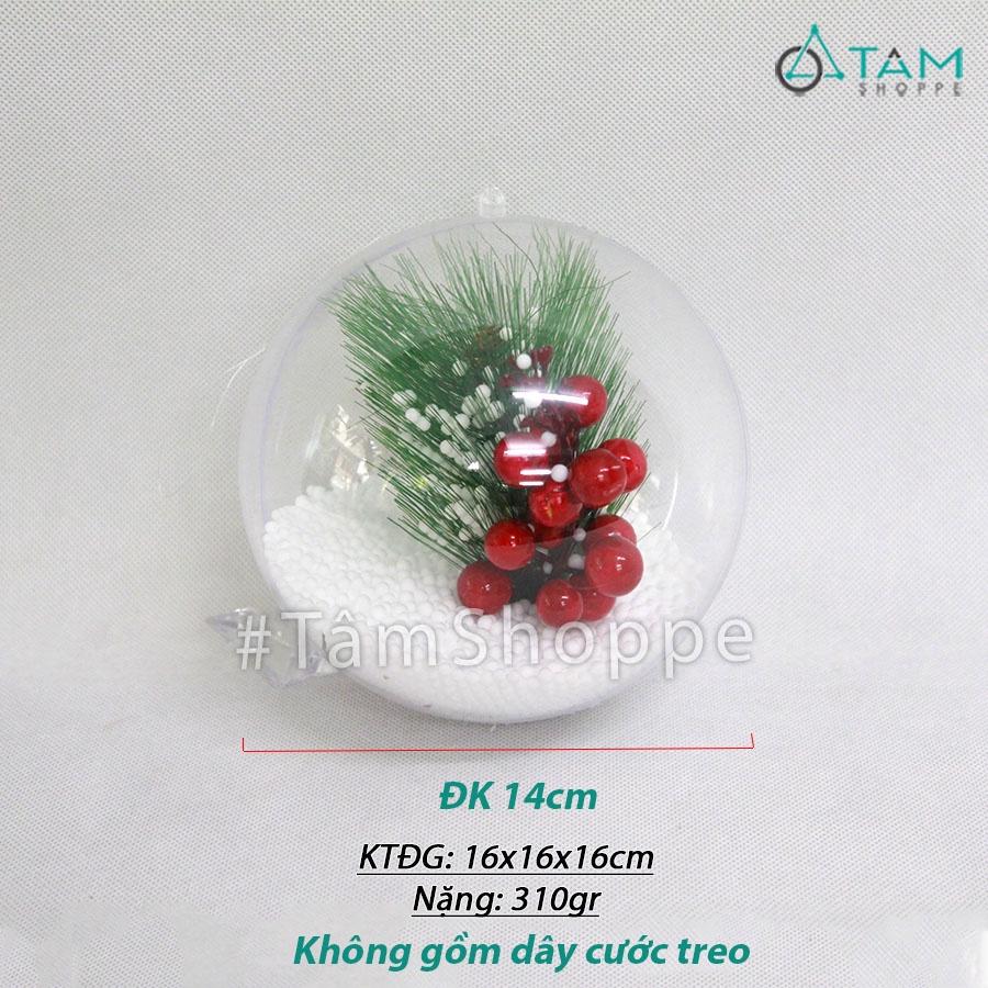 Trái châu trang trí noel trong suốt gắn phụ kiện X-TRCH-21