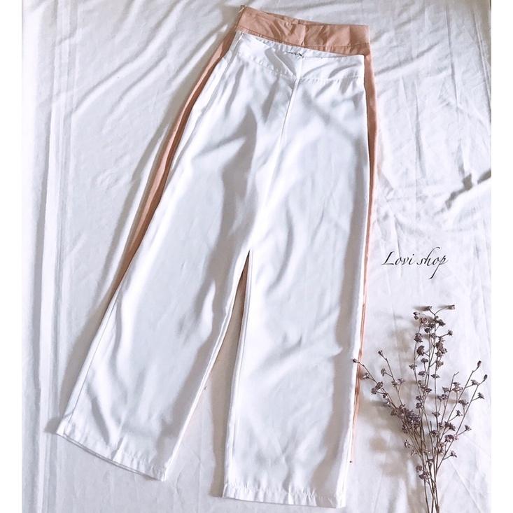 Quần Ống Rộng Quần Culottes Dài lưng siêu cao tôn dáng 4 size S M L XL LOVI