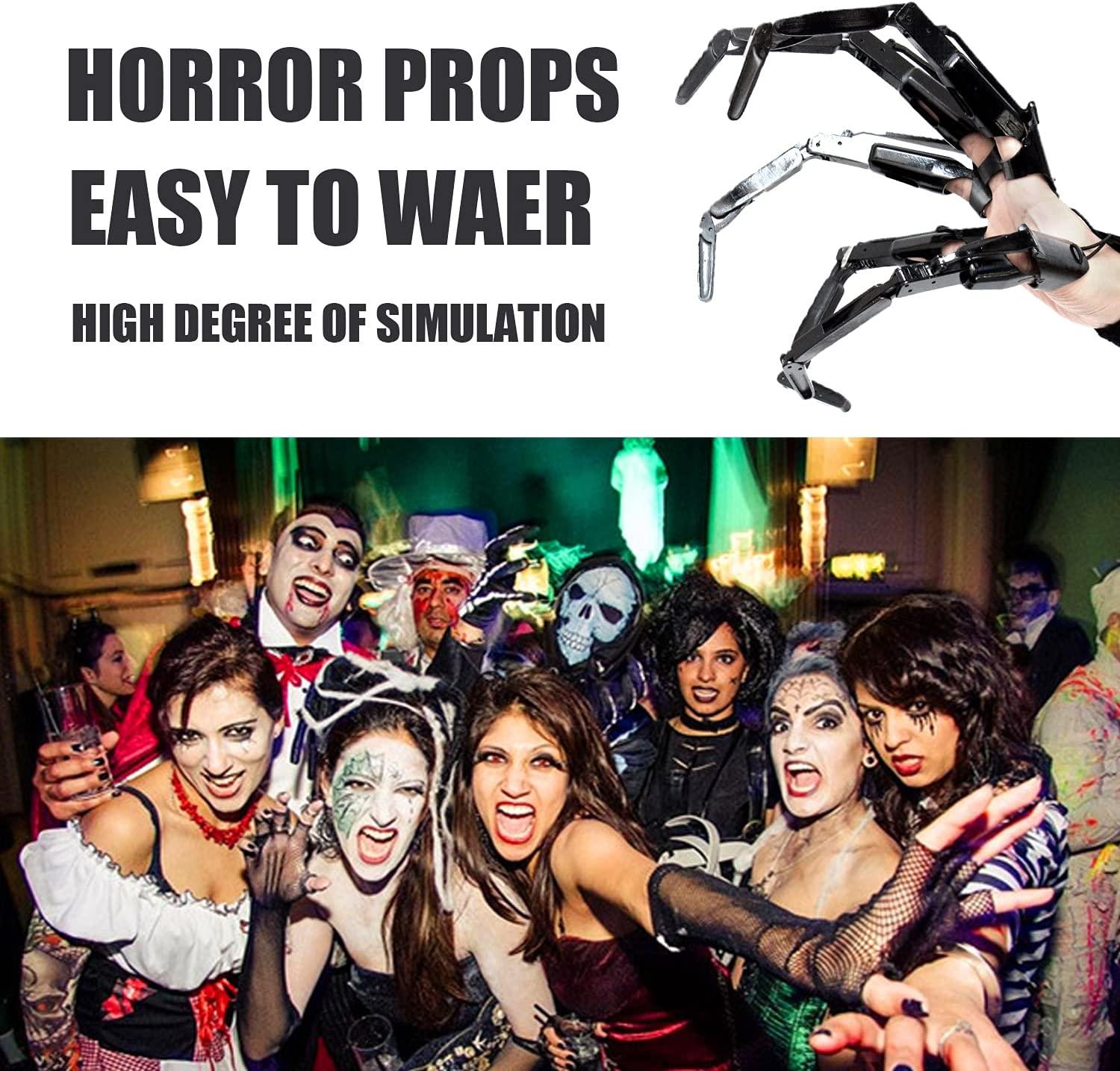 1 cặp Phần mở rộng ngón tay khớp nối Halloween, Bàn tay bộ xương Halloween