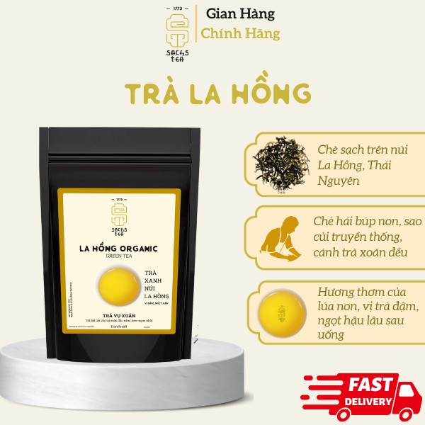 Trà xanh La Hồng Tea NO45 SACHS TEA 1773 chè hữu cơ thái nguyên vị ngọt dễ uống làm Kombucha 50g/hộp