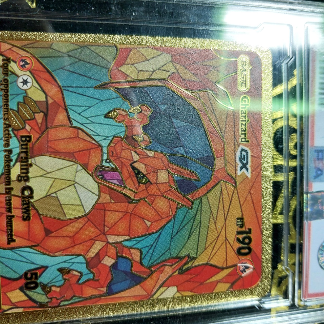 Charizard bản gương thẻ pokémon nhôm mạ vàng khung long lửa cấp 3 Tặng kèm bảo vệ thẻ 1459 d24 1-2