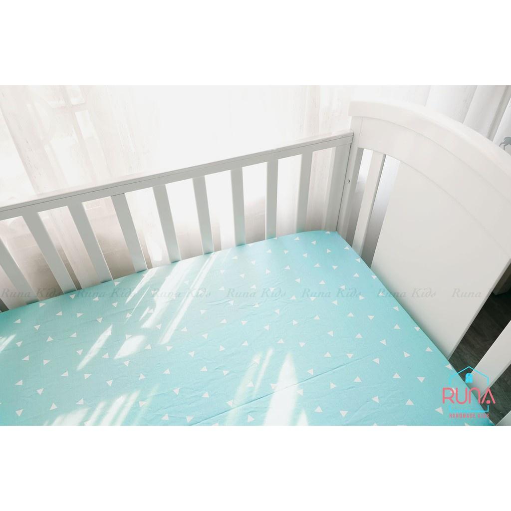 Ga giường bo thun Runa Kids chất liệu Cotton Hàn 100% cao cấp kích thước 1m8x2m