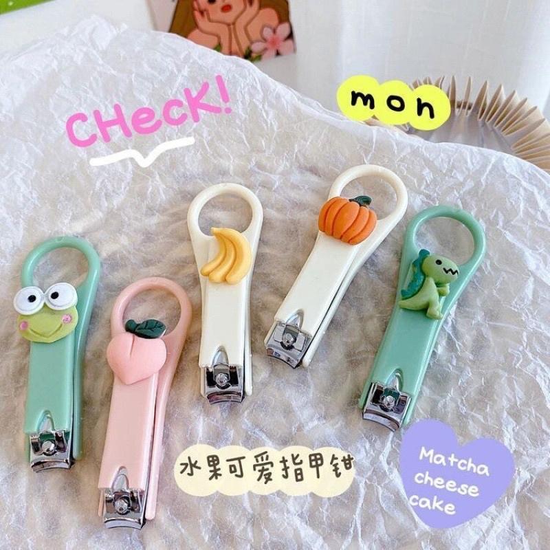 Bộ bấm móng tay mini hoạ tiết TRÁI CÂY dễ thương - Đồ cắt móng tay móng chân hoạt hình cute tiện lợi mang đi học đi làm