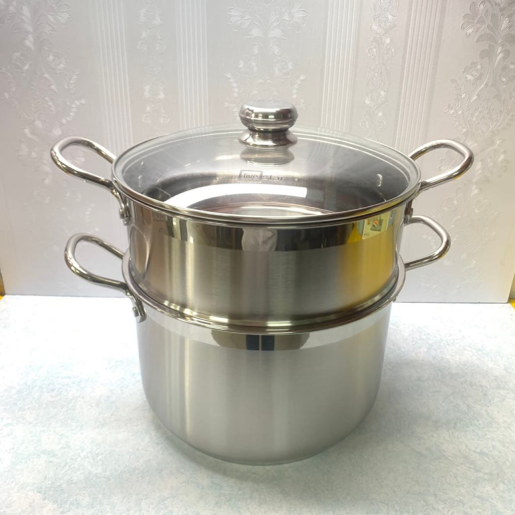 Bộ 2 nồi xửng Fivestar 28cm ST28 nắp kính - Hàng chính hãng