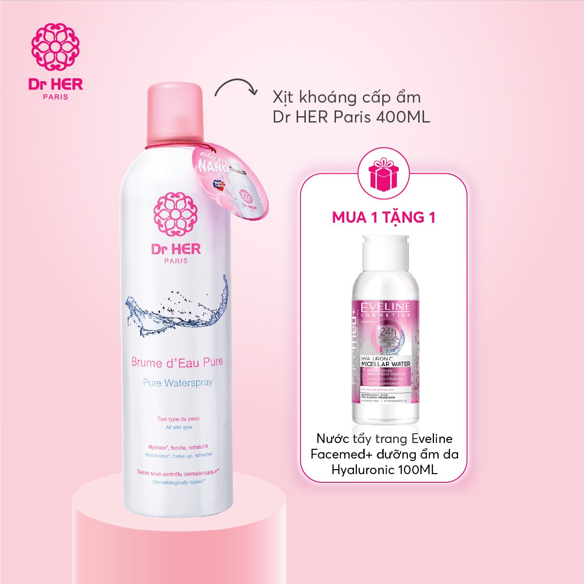 Xịt khoáng cấp ẩm Dr HER Paris_400ML