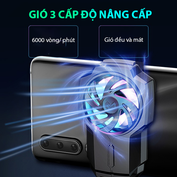 Quạt tản nhiệt điện thoại SIDOTECH FL05 Version 5 gaming phiên bản 2021 pin sạc 700mAh Led RGB tốc độ 6000 vòng/phút độ mở rộng 66-84mm làm mát cực nhanh cho khi chơi game mobile bị nóng - Hàng chính hãng