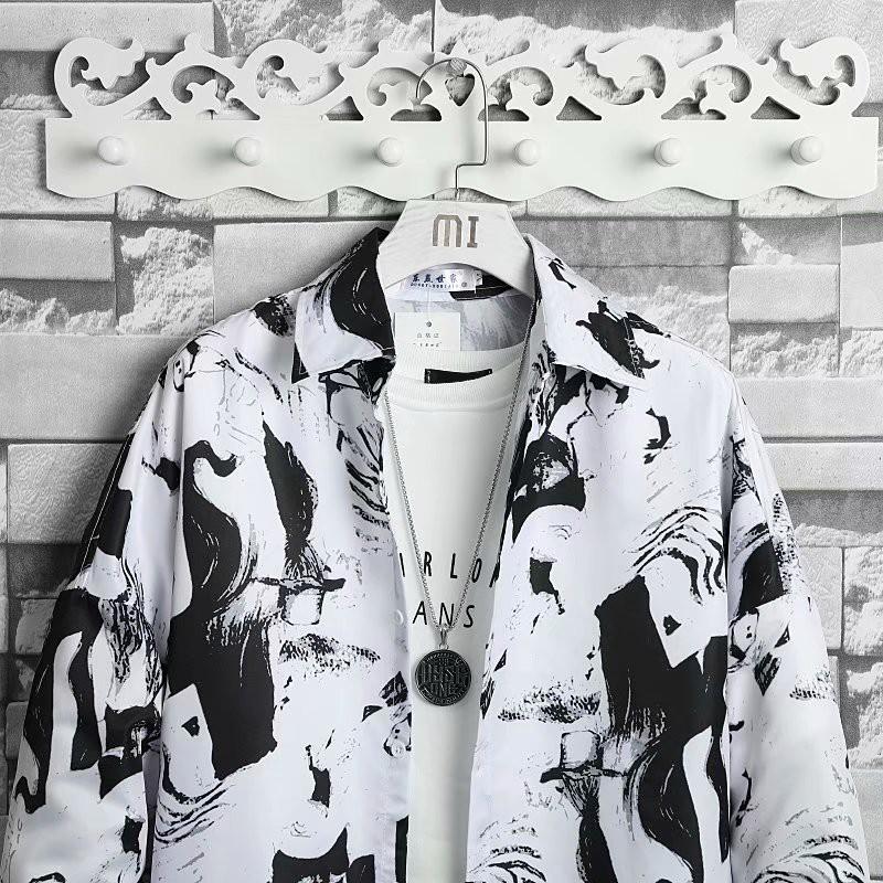 Áo Sơ Mi Nam Dài Tay Họa Tiết Độc Đáo Thời Trang