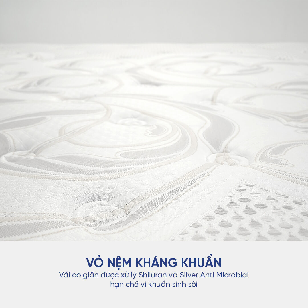 Nệm Lò xo túi độc lập cao cấp Dunlopillo Cambridge Luxe kháng khuẩn, hỗ trợ, nâng đỡ tối đa, chuẩn khách sạn 5 sao