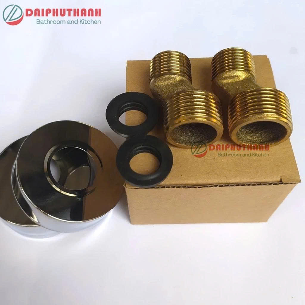Cặp Chân Sen Chân Chữ Z Nhiều Kích Thước Kèm Nắp Chụp Và Ron Cao Su - Phụ kiện thay thế vòi sen tắm nóng lạnh