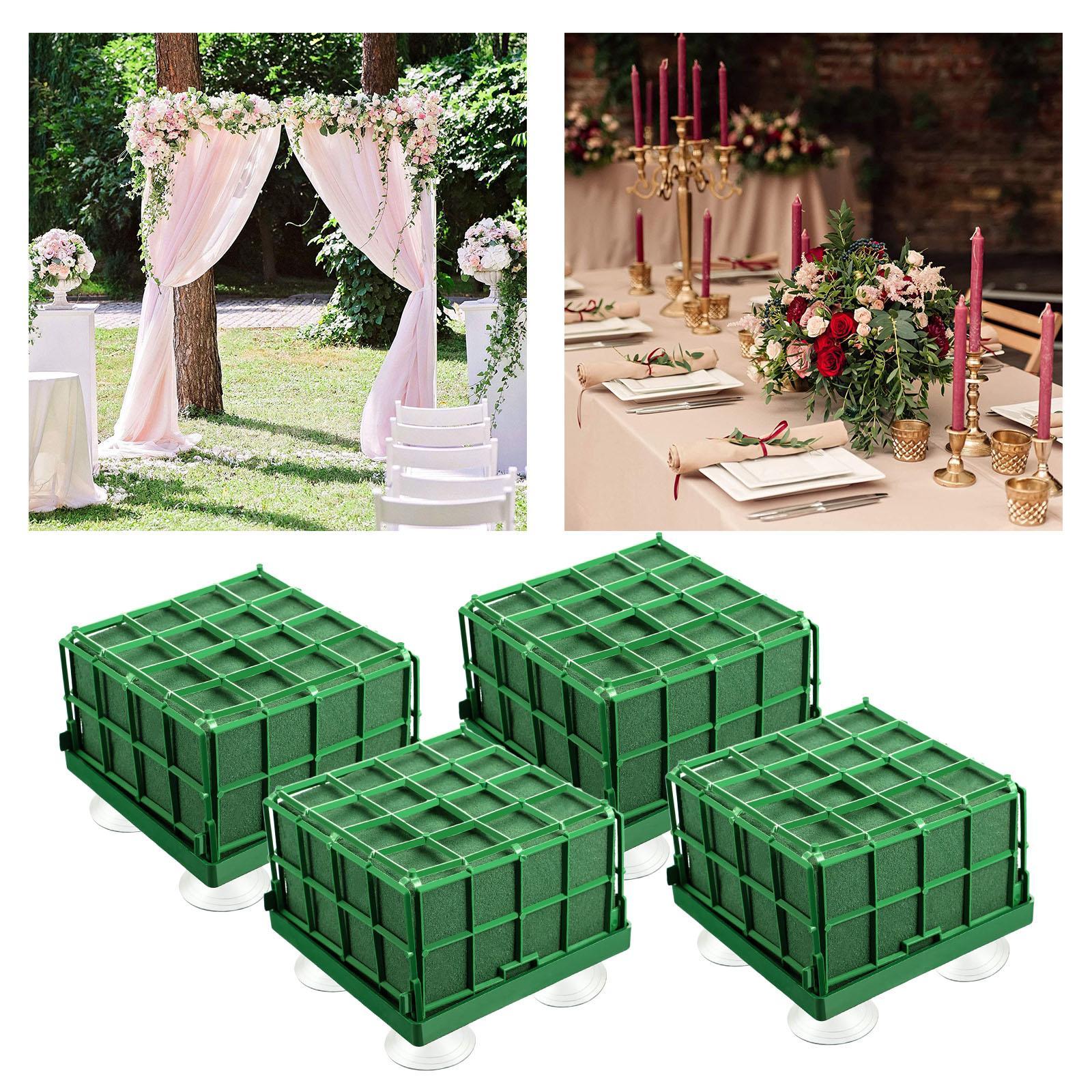 2x 4 Pcs Floral Foam Blocks Square Floral Bricks Flower Mud Foam Kit Arrangement for Florist Floral Arrangement Green Styrofoam Dry Or Wet