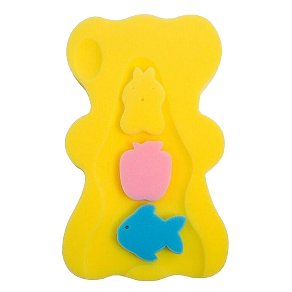 2pcs Cute Bath Sponge Infant Bath Cushion Comfy And Skid Proof Bathing Mat