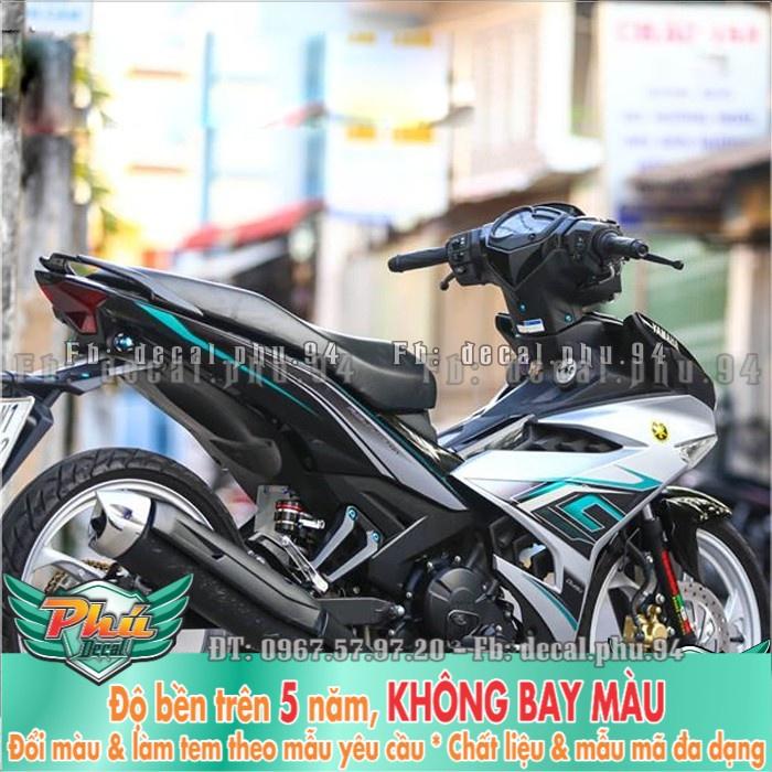 Tem rời EX 150 LC đen bạc