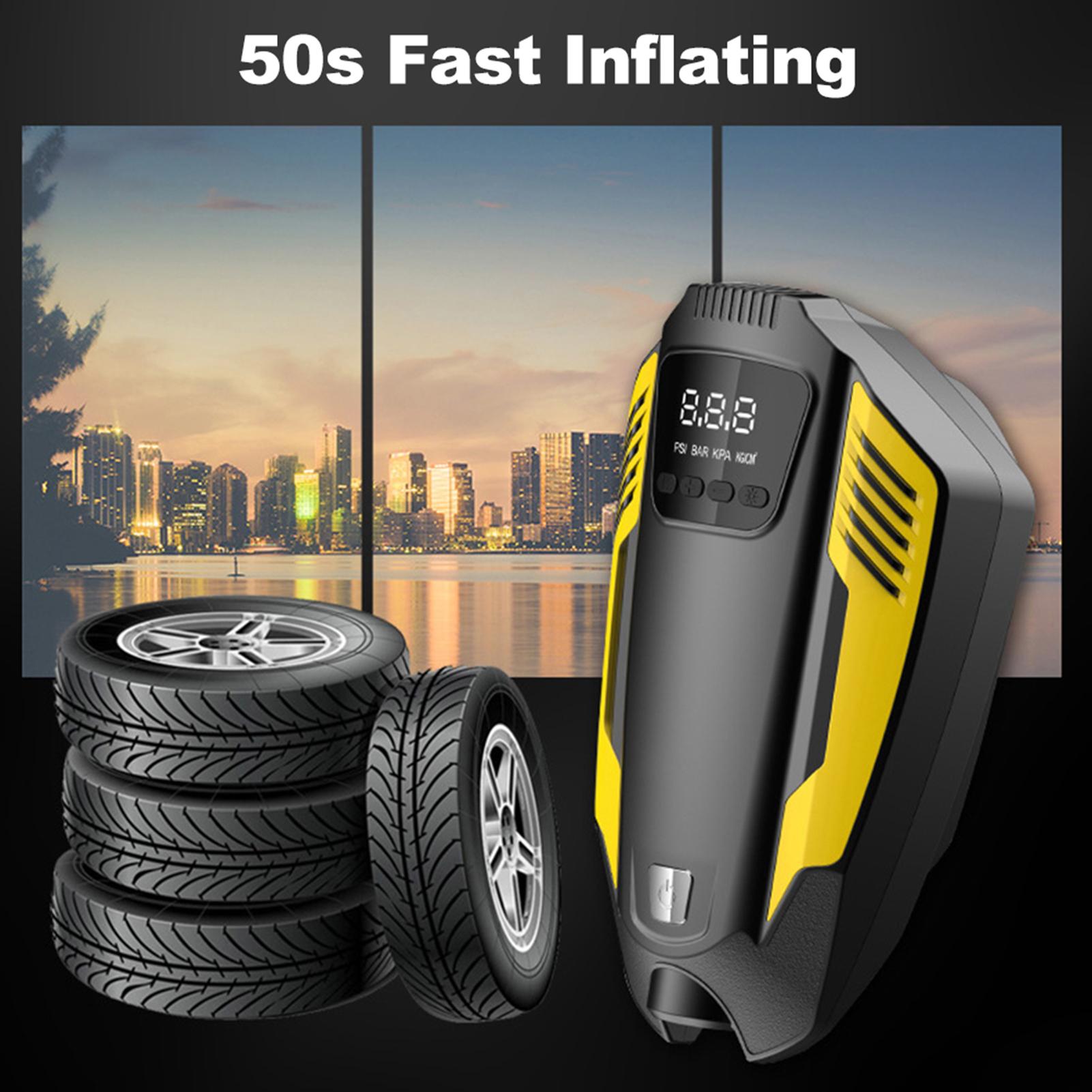 Portable Air Compressor Tire Inflator, DC 12V Digital Air Pump for Car Tires, Bicycle and Other Inflatables, Auto Air