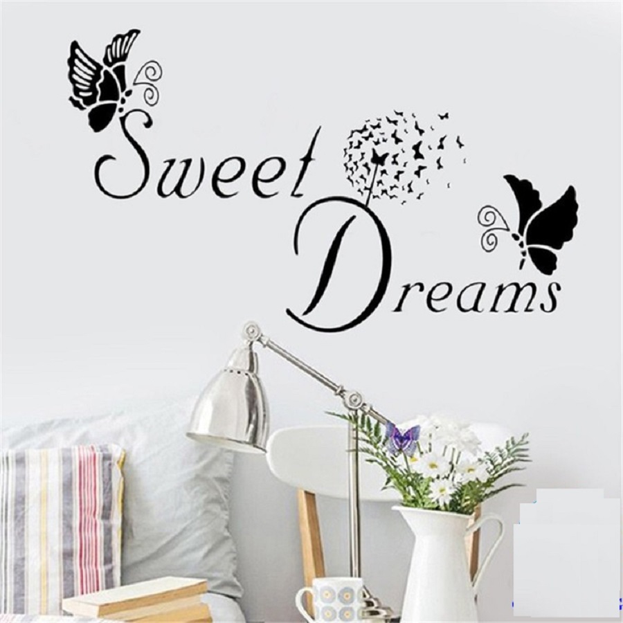 Decal dán tường chữ trang trí lãng mạn SWEET DREAMS