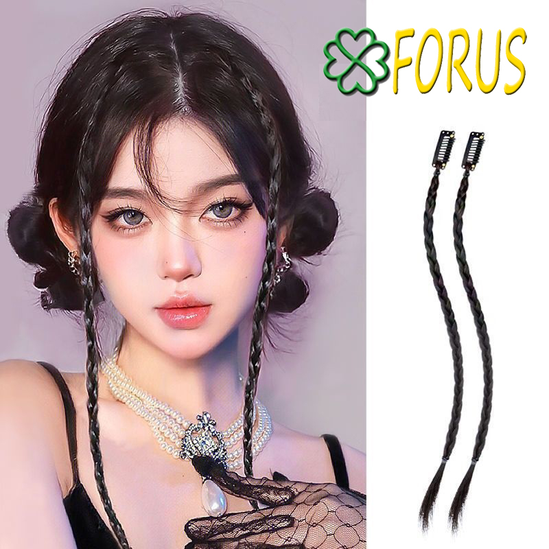 Tóc giả tết thắt bím mini J111 ️FREESHIP️ tóc tết thắt bính, tóc giả thắt bím
