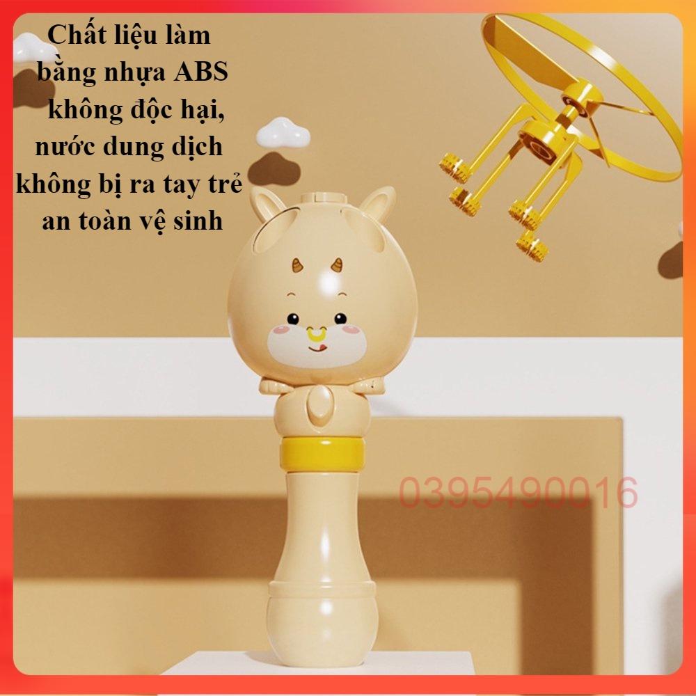 Cây Thổi bong bóng xà phòng BUBBLE TOY + chong chóng quay bay lên không trung đồ chơi cho bé không dùng pin tạo hiệu ứng bay tuyệt đẹp