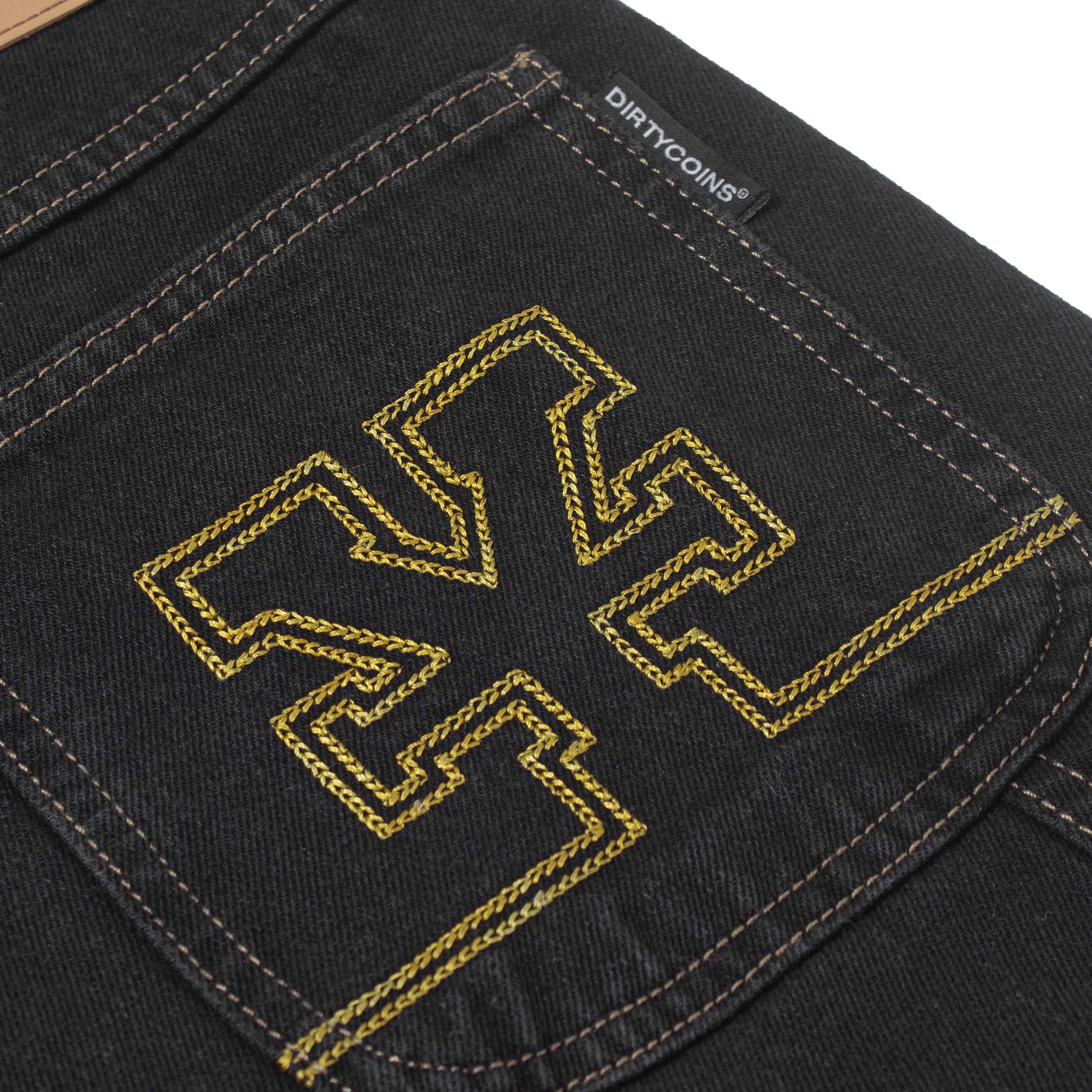 Quần DirtyCoins Logo Washed Knee Jeans