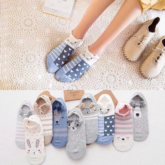 COMBO 4 ĐÔI TẤT NỮ CỔ NGẮN HÌNH NGỘ NGHĨNH TNX