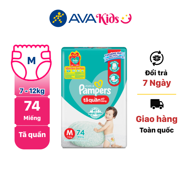 Tã quần Pampers Super Jumbo size M 74 miếng (cho bé 7 - 12kg)