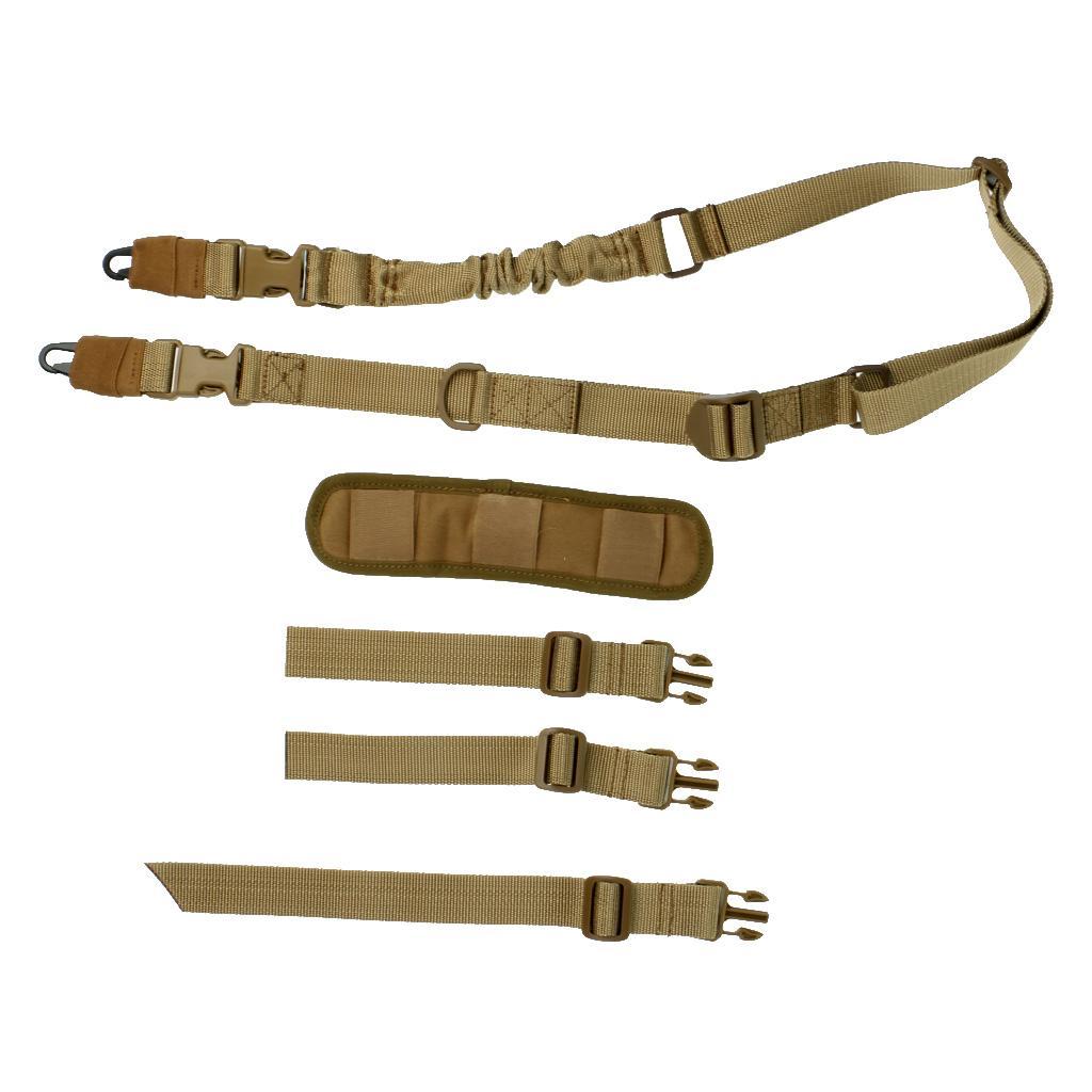 180 - 200cm Hunting 2 Point Adjustable Stretch Sling + 4 Pieces Accessory Straps