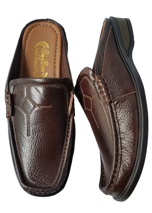 Dép Bít Mũi Nam Da Bò Thật Cao Cấp HKT342