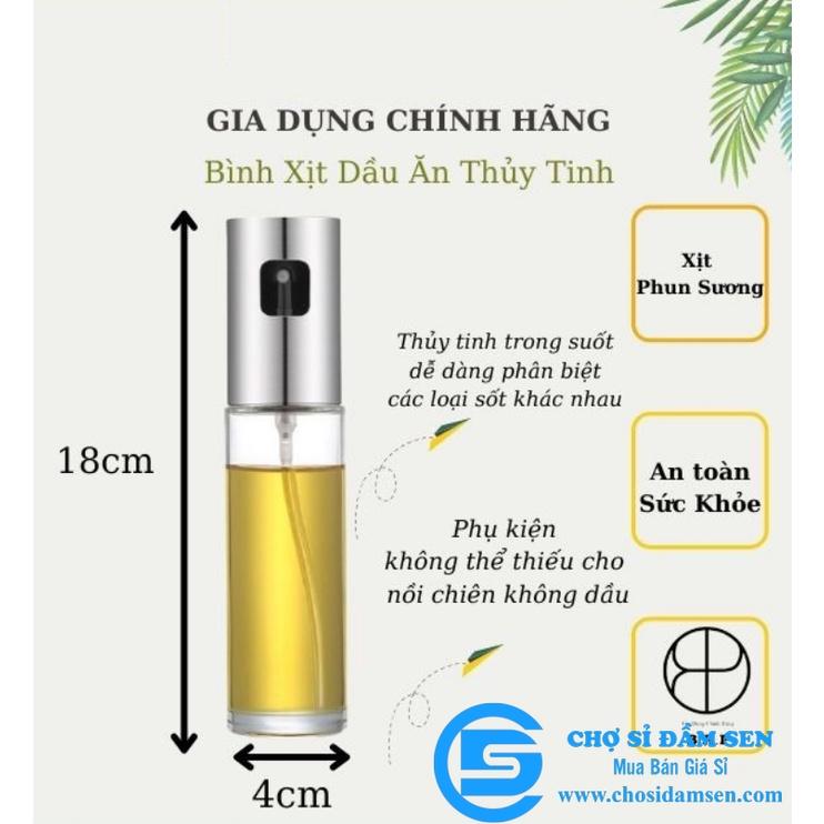 Bình Xịt Dầu Ăn Thủy Tinh, Chai Xịt Dầu Ăn Phun Sương Dùng Cho Nồi Chiên, Salad, Nướng – BAP G244-BinhXitDau