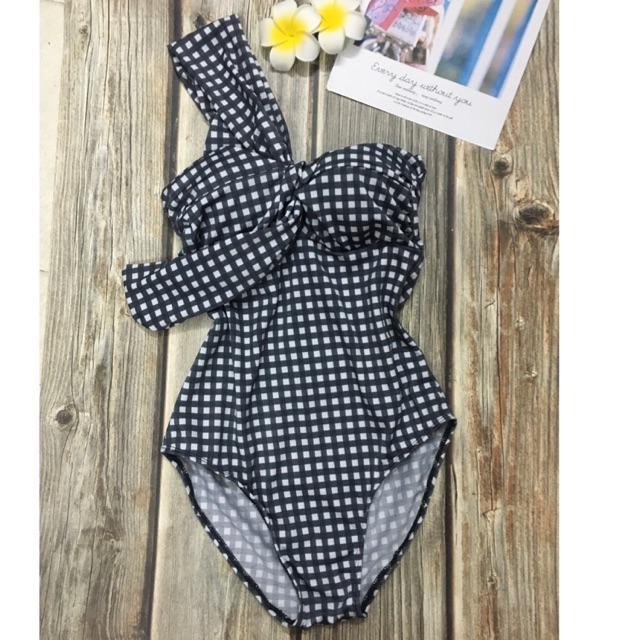 Bikini 1 mảnh cup ngang dây choàng vai nâng ngực siêu hot