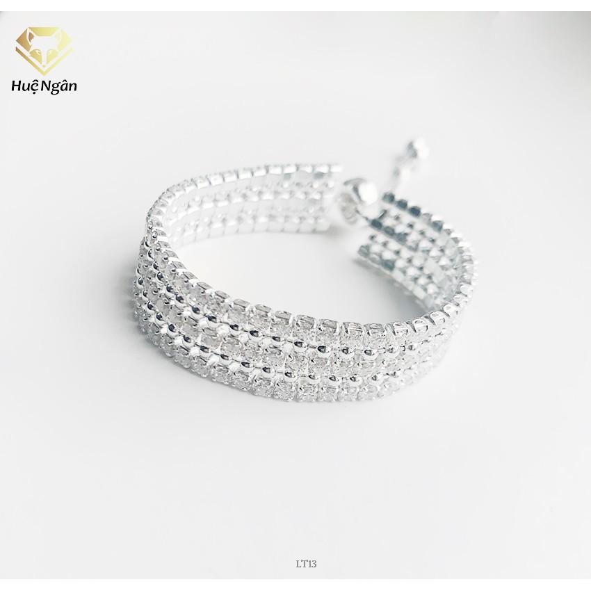 Lắc tay bạc Ý 925 Huệ Ngân - 3 tầng cá tính LT13