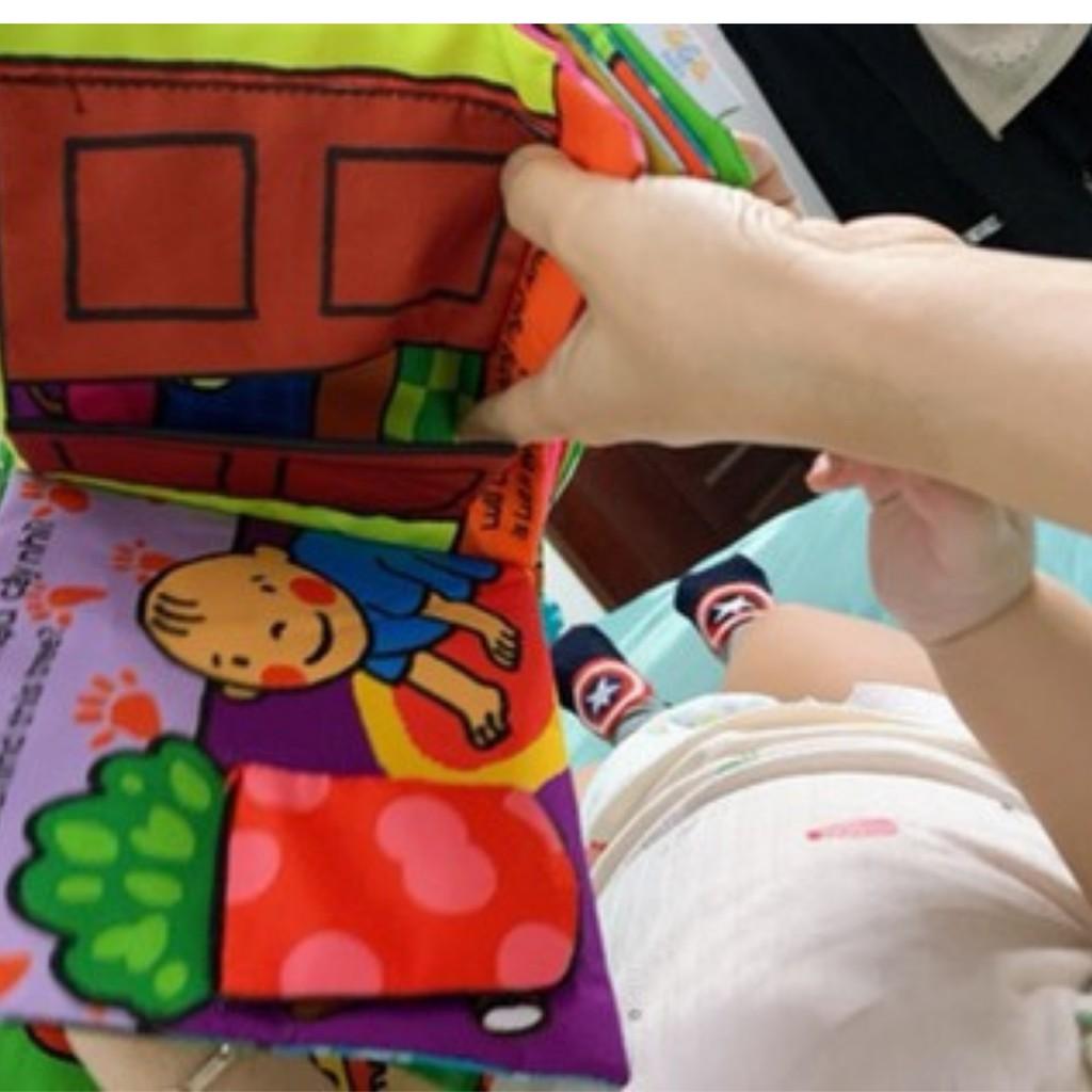 Sách vải cho bé sơ sinh song ngữ kích thích thị giác, thính giác, xúc giác Lalala Baby Shop Bố Su