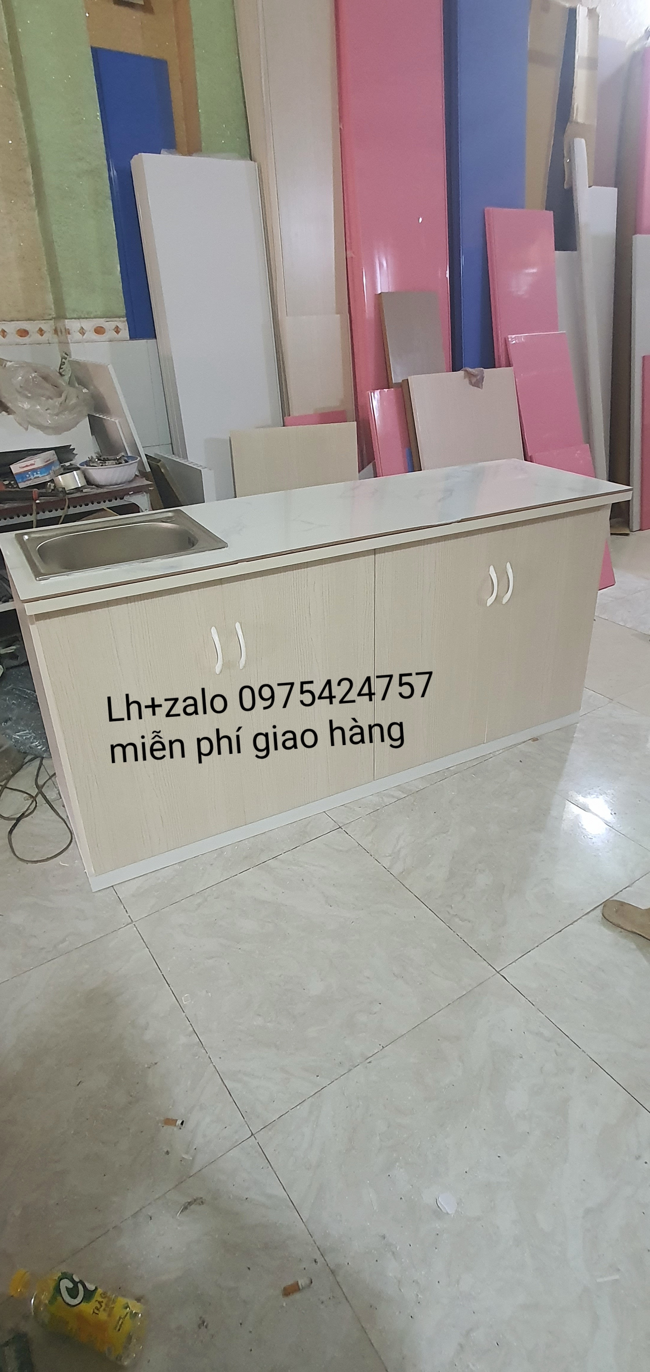 Tủ bếp mini sẵn bồn nhựa đài loan