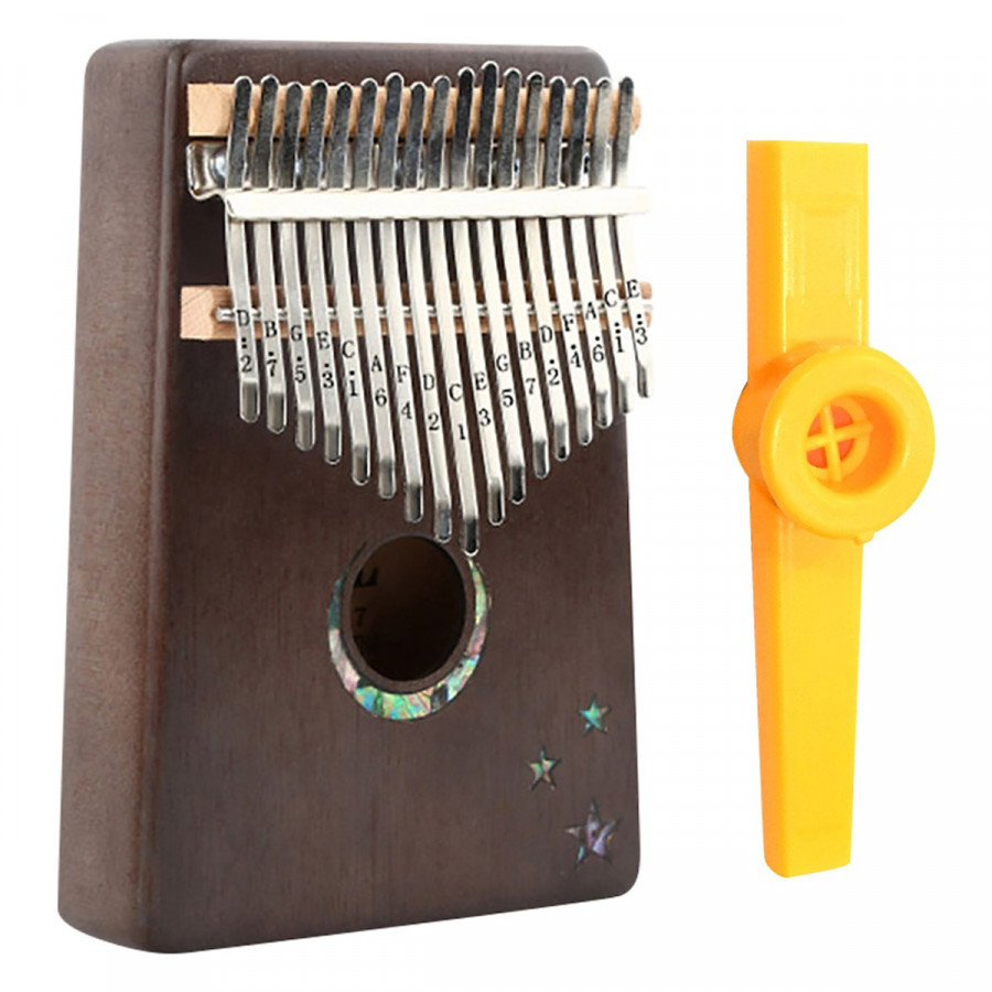 Đàn Kalimba 17 Phím Gỗ Mahogany Yael Y17M-M - Khảm Mặt Trăng Kèm Kèn Kazoo