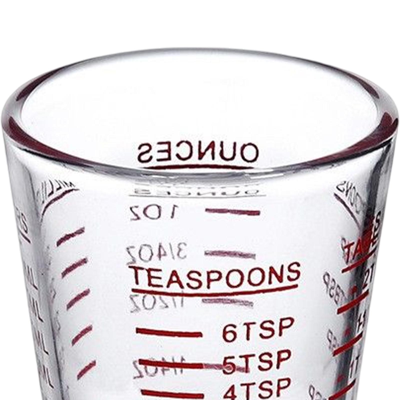 2x Clear Glass with Scale Glass Measuring Cup for Cafe
