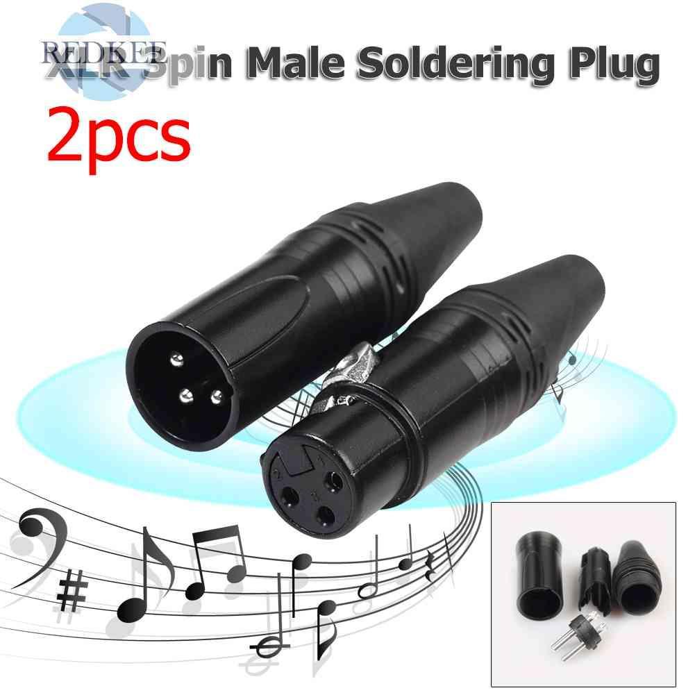 1 Cặp Đầu Nối Dây Cáp Âm Thanh XLR 3Pin