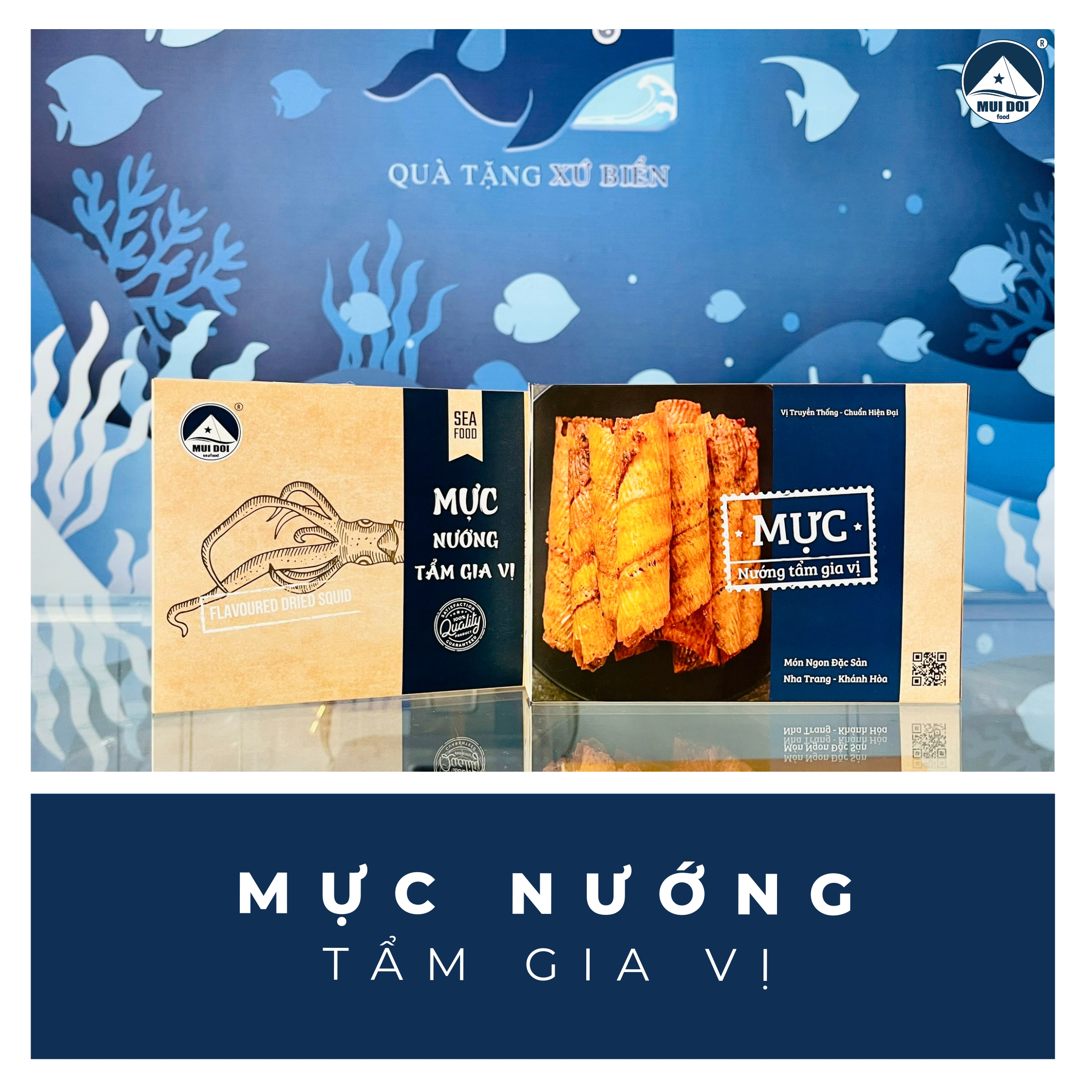 Mực nướng tẩm gia vị ăn liền - Đặc Sản Nha Trang - Hộp Quà Tặng